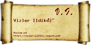 Vizler Ildikó névjegykártya